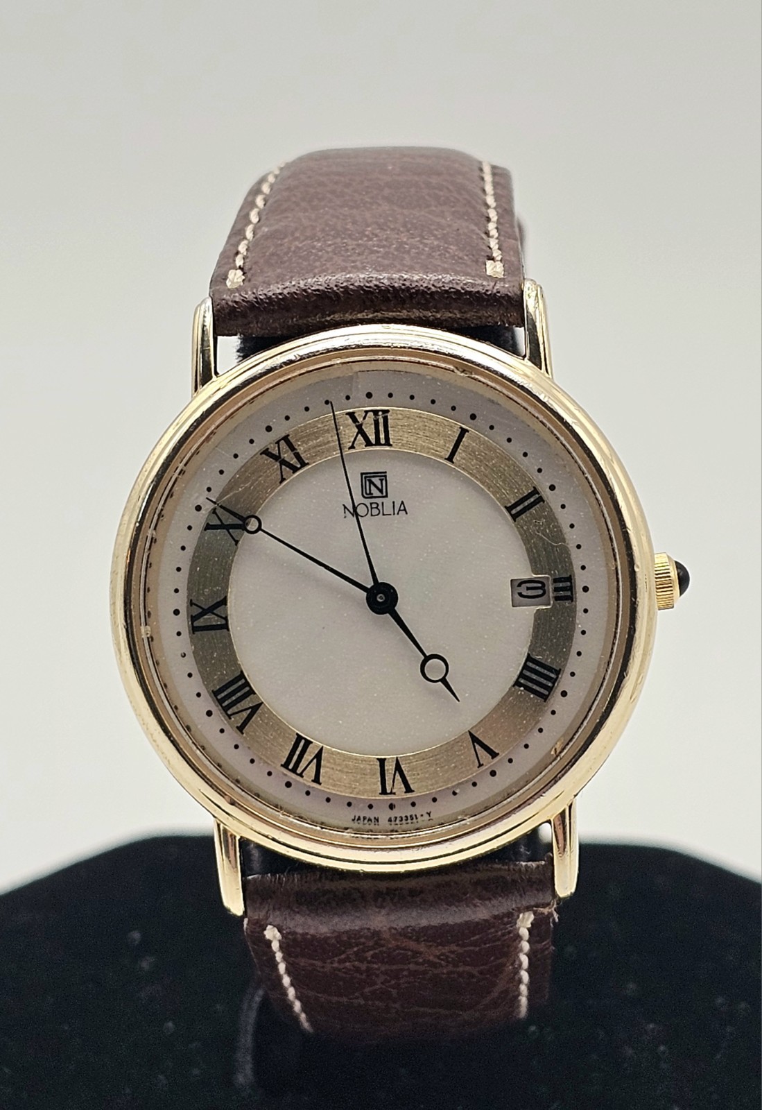 Noblia Citizen 4710-470231Y ~34mm~ Gold Toned~ Date~ Roman Numerals~ New Battery