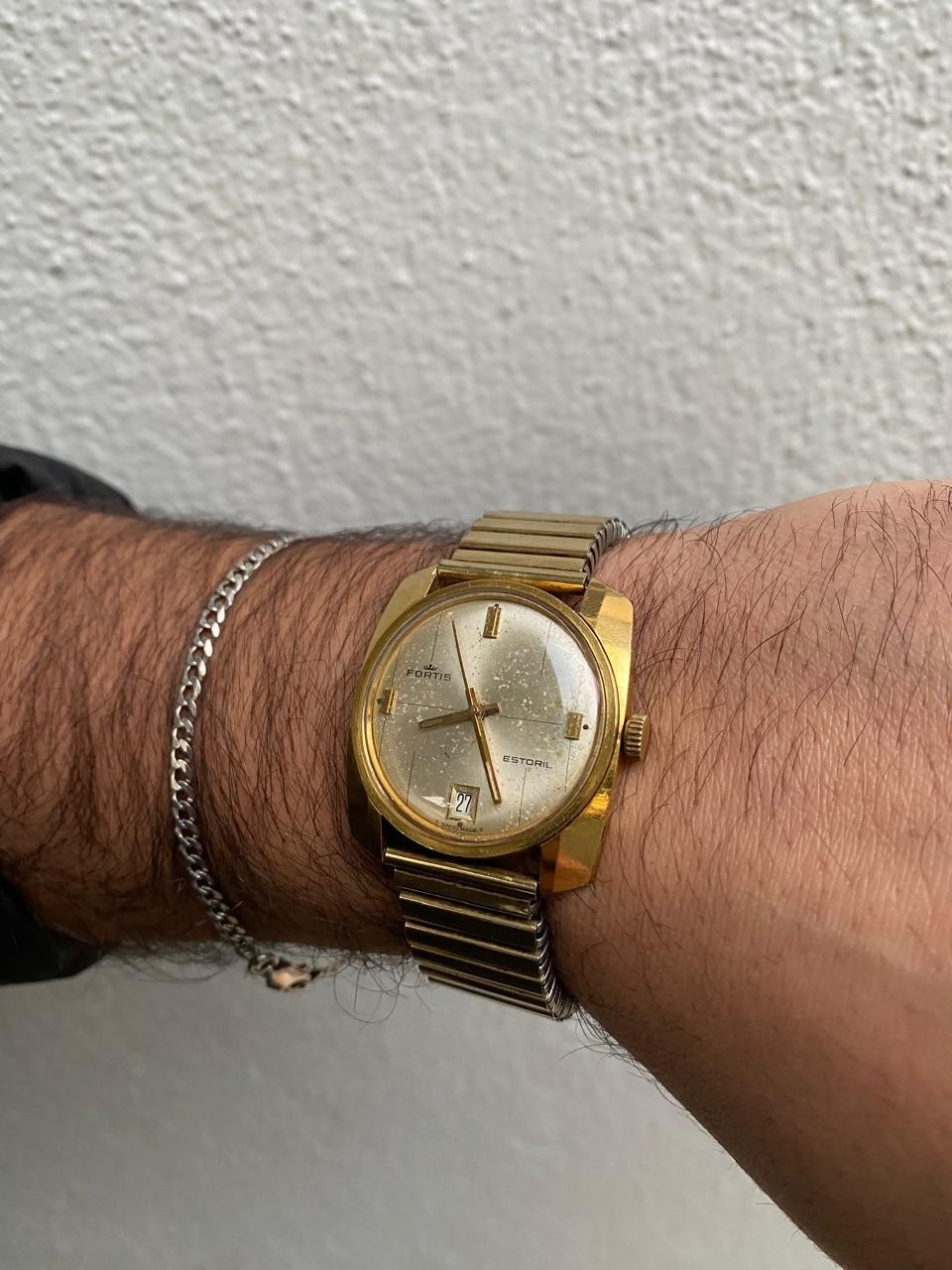 1970s Men’s Fortis Estoril Automatic Swiss Made 21 Jewel Gold Plated 37 mm Watch