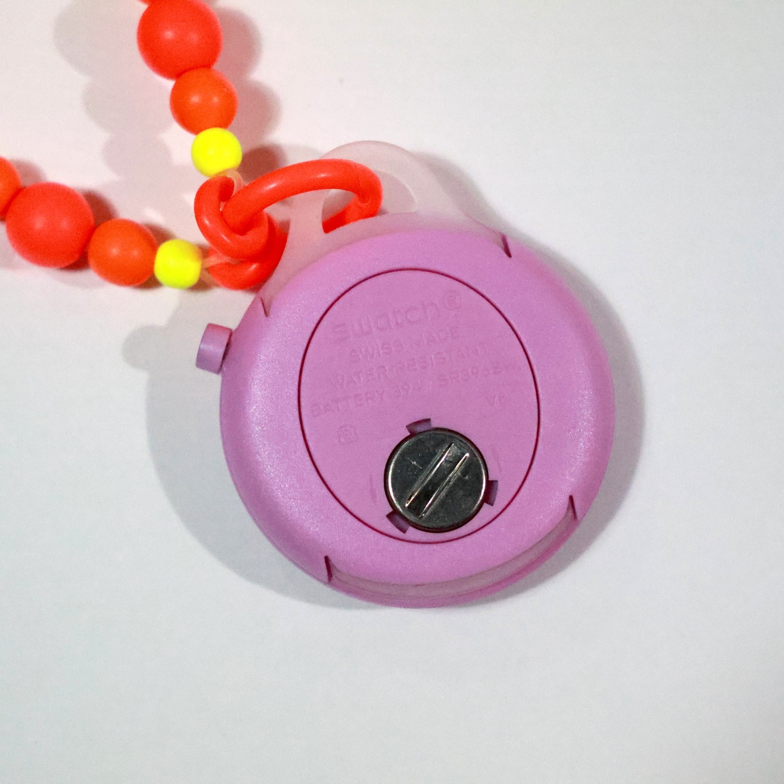 Swatch POPALICIOUS BEADS PNP100N Pop Swatch Necklace+PInk Band Watch Purple