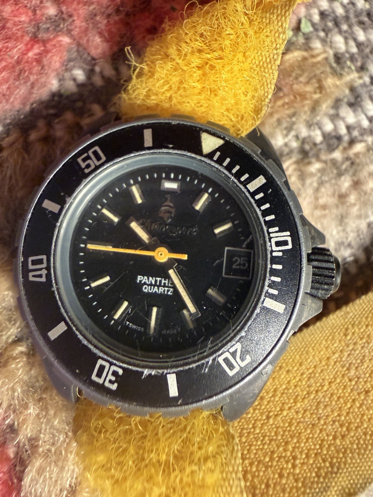 Chronosport WomenPanther Quartz Diver 200m Black Dial Date Rotating Bezel