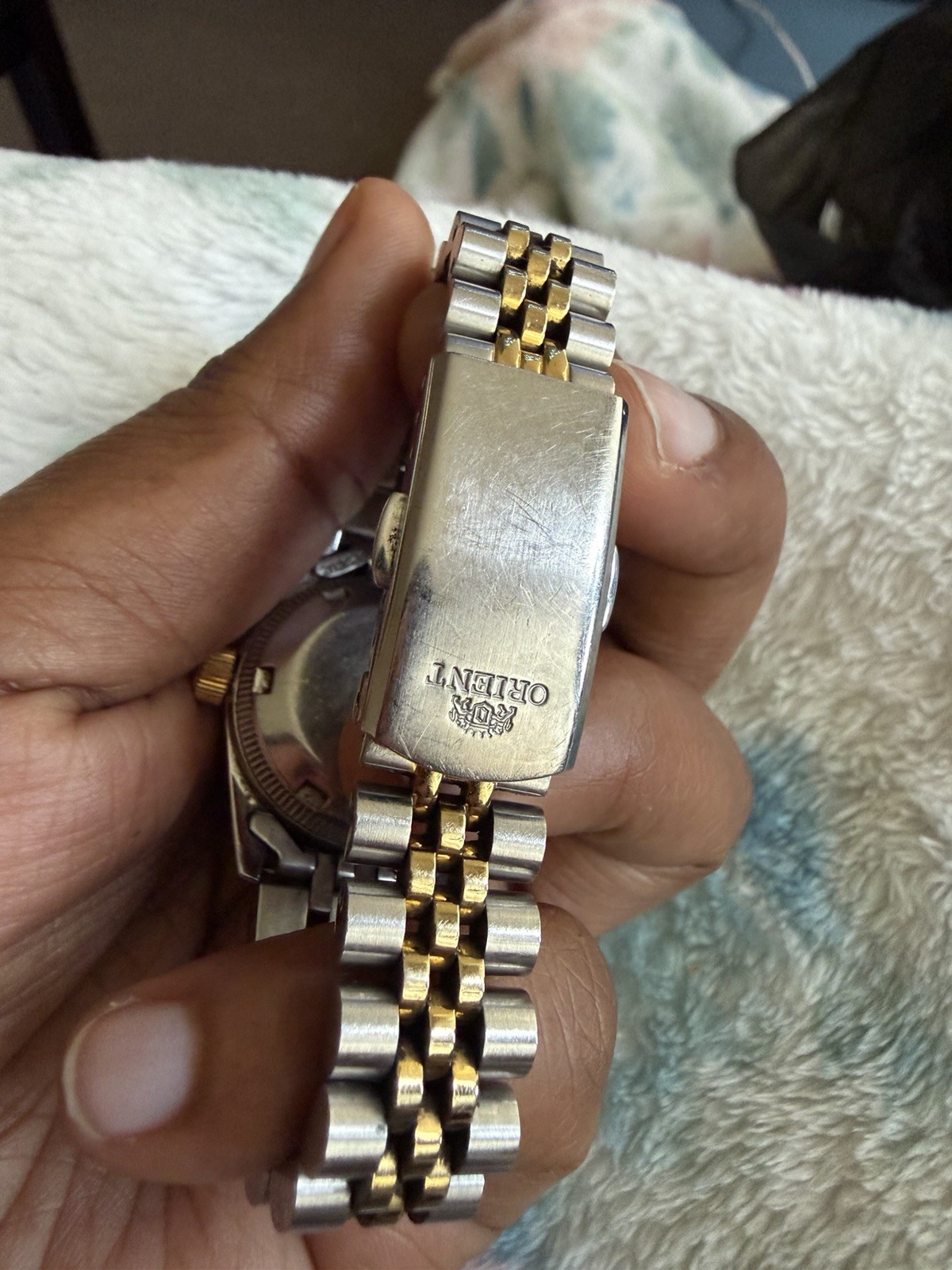 Orient President Day/Date Automatic Sapphire Diamond Dial Vintage Ladies Watch