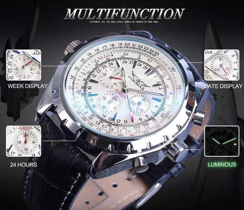 luxury Pilot/Aviator Mens Automatic Mechanical Watch Alloy Self-winding Gift