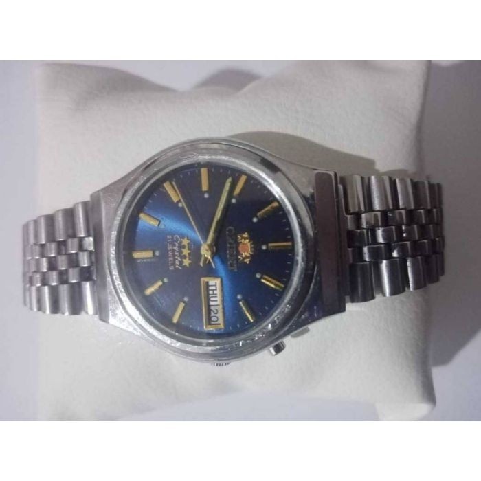 ORIENT TriStar Automatic 21 Jewels Blue Dial Day Date Stainless Steel Men’s Wat