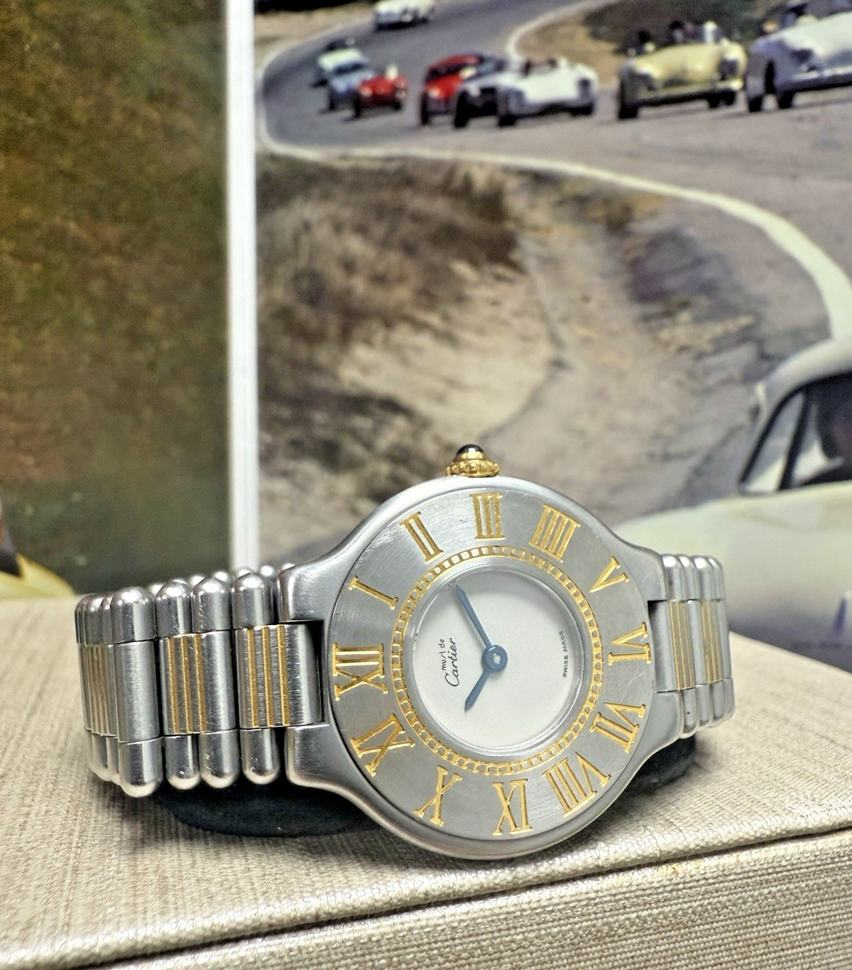 Ladies Cartier Must De Cartier 21 Steel And Gold Round Dress Watch