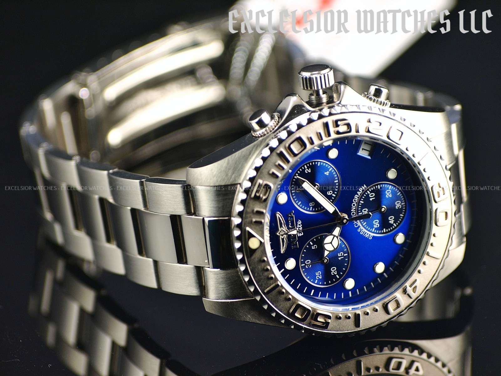 RARE NOS INVICTA ELITE PRO DIVER MEN’S 9821 SWISS ETA CHRONOGRAPH SS WATCH