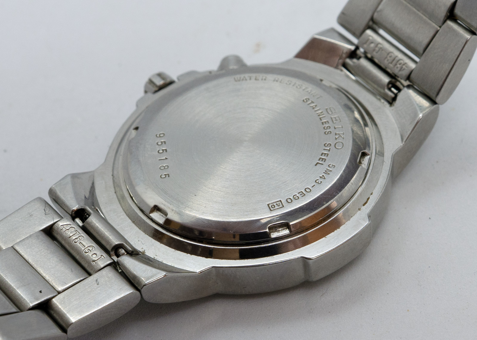 Seiko Kinetic 5M43-0E90 Silver Sunburst Day-Date | New Capacitor & Crystal