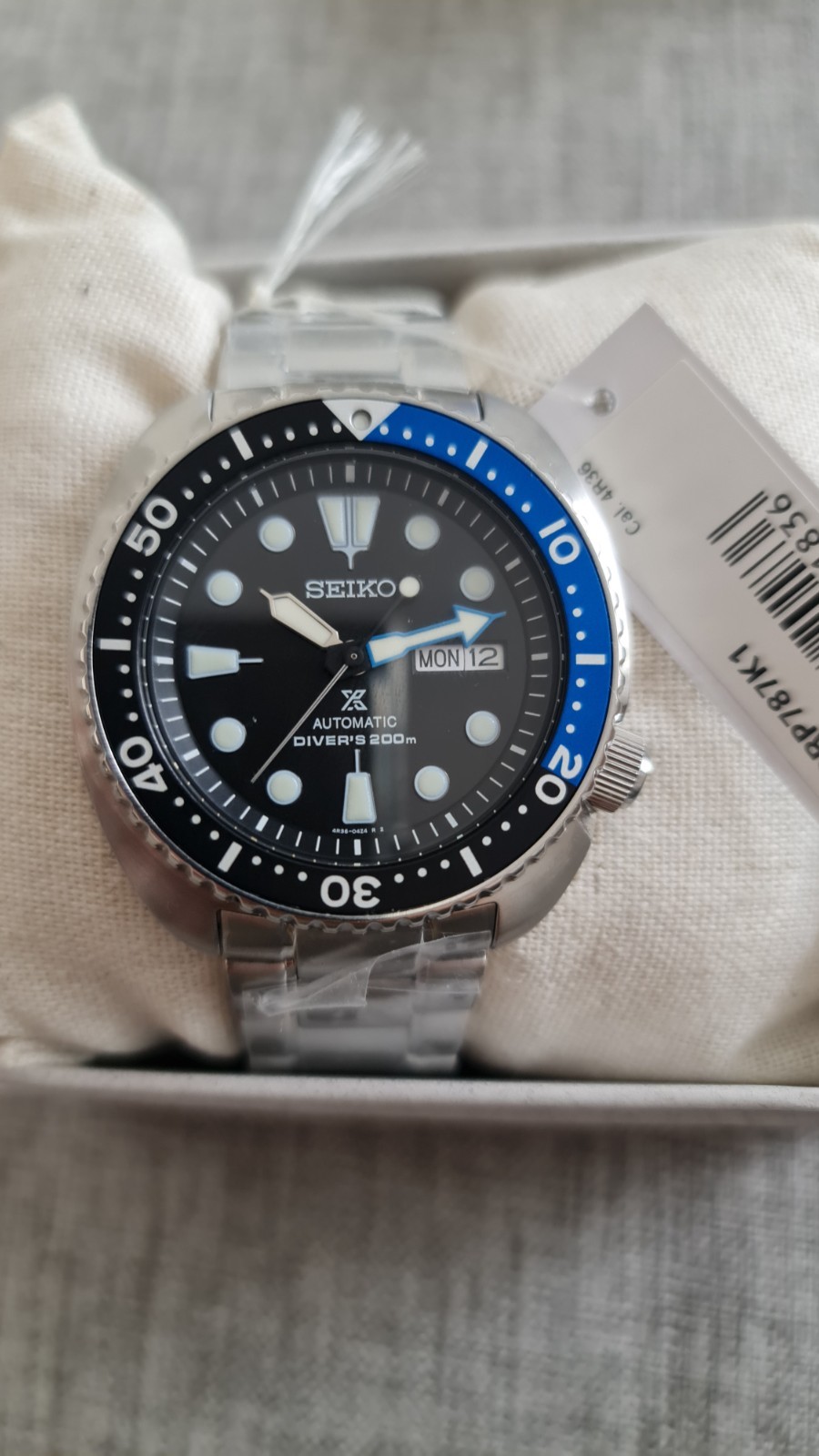 SEIKO ProspeX SRP787K1 Automatic Diver’s Turtle Black Blue Batman Watch 4R36