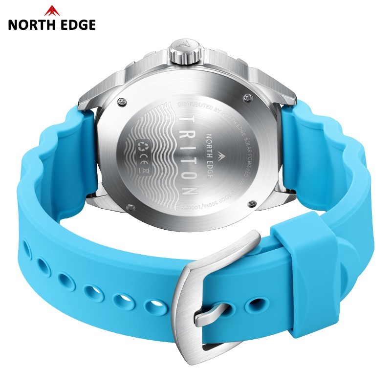 NORTH EDGE TRITON Solar Powered Dive Watch Quartz Watch Men 316L Stainless case