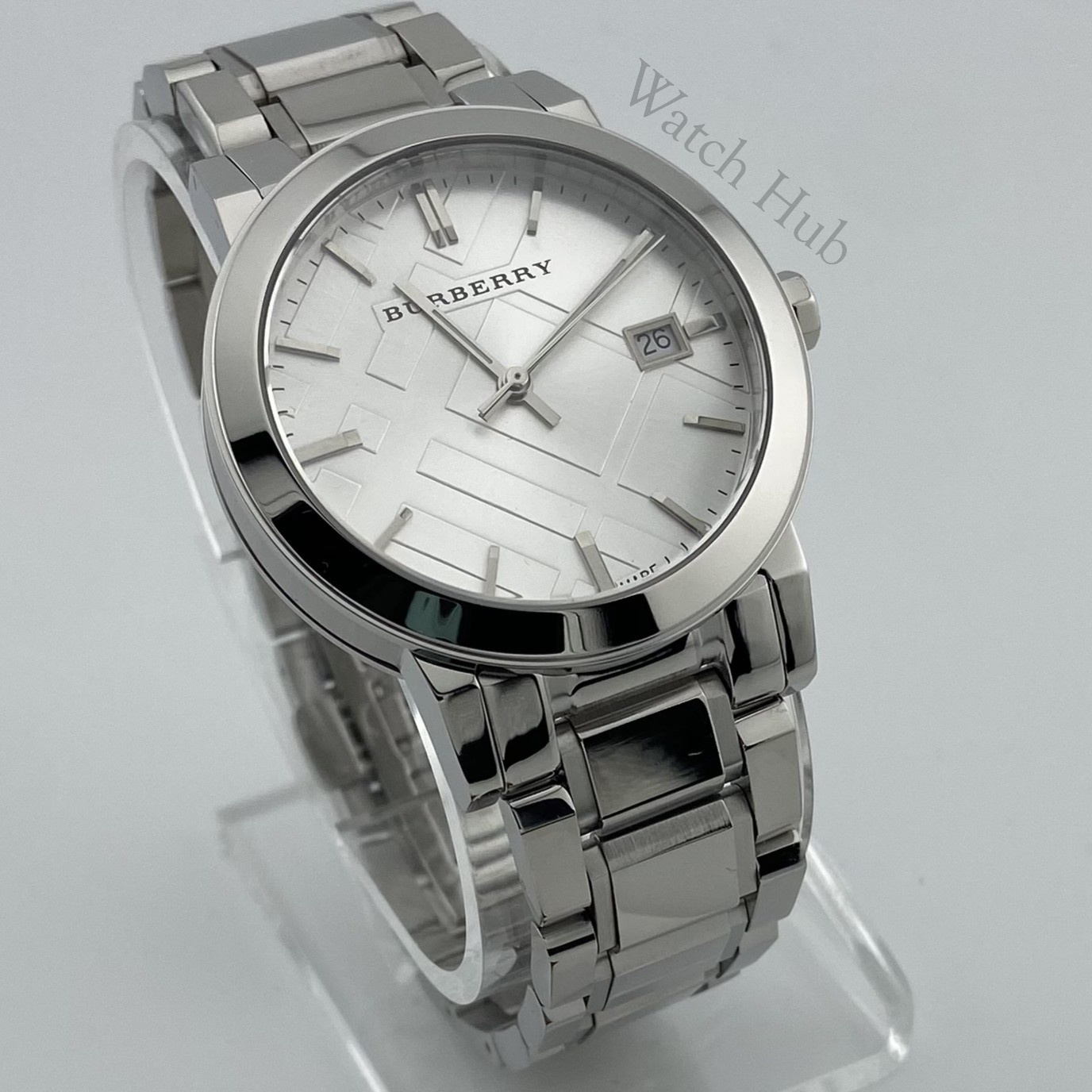 New Burberry BU9000 The City Silver 38mm Dial Stainless Steel Unisex Swiss Watch