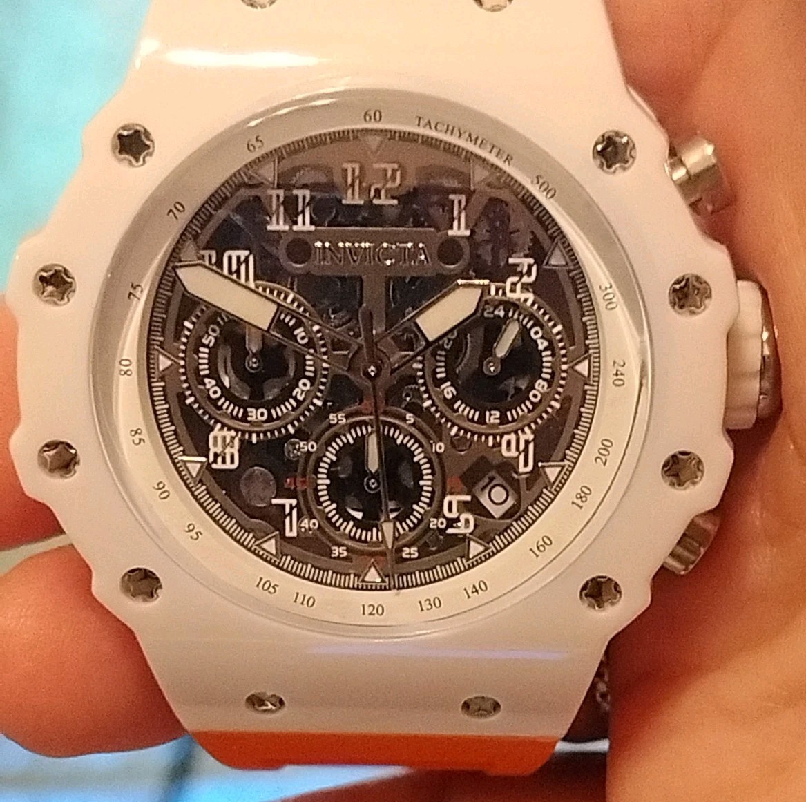 Invicta Racing Vaulthan Men’s 44mm Orange Quartz Watch 69672 New In Box
