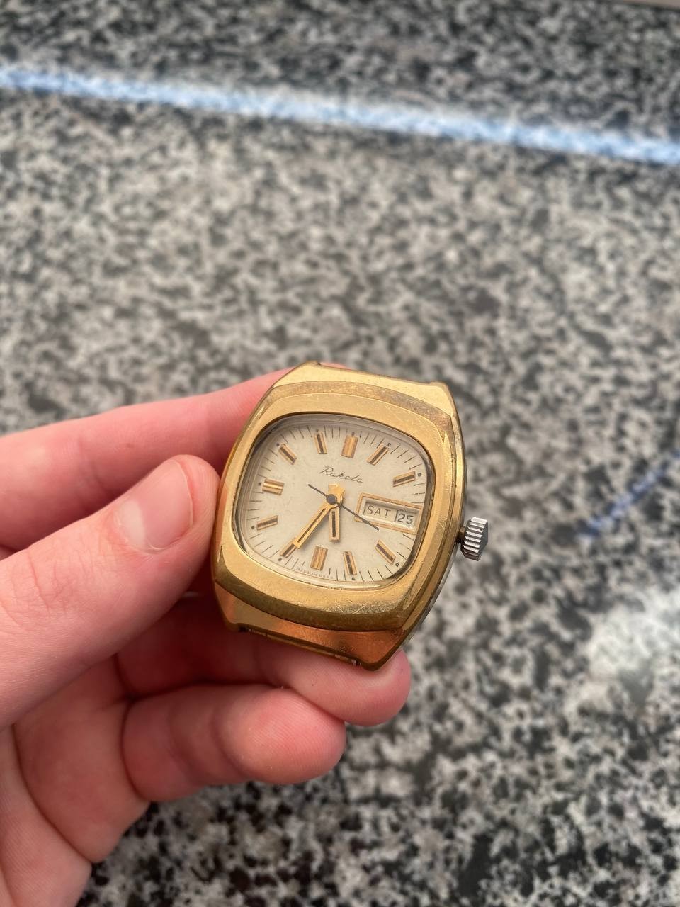 Vinrage Raketa Watch USSR Soviet mechanical Wristwach Rare Gold Plated AU-10