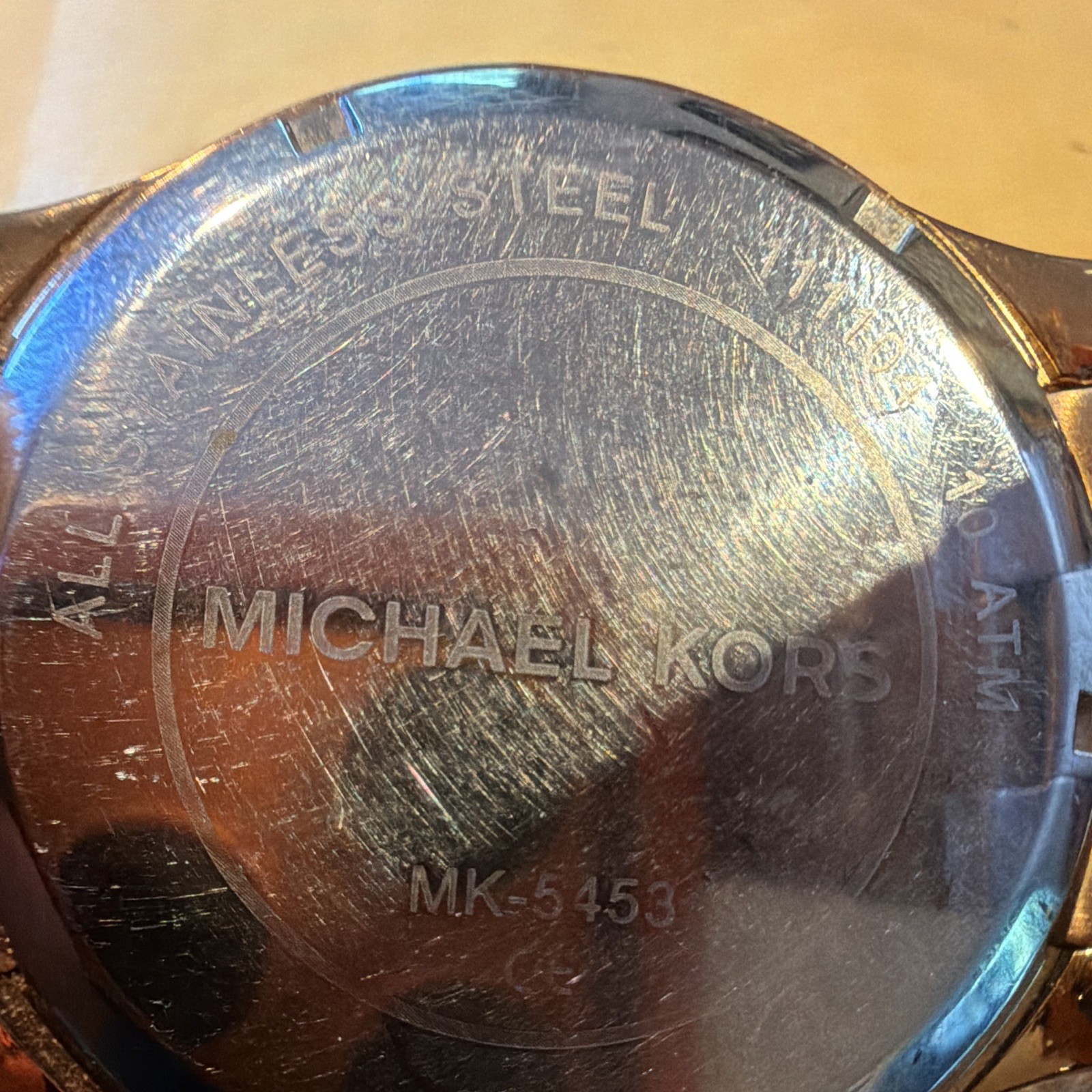 Michael Kors Rose Gold Mother of Pearl Dial Quartz Watch 100m Date Gem Bezel