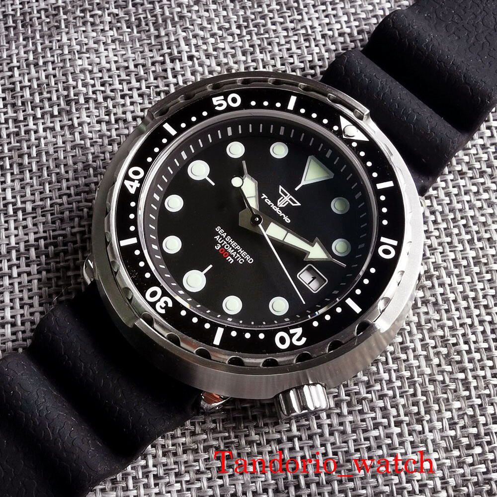 46.5mm Tandorio 30ATM Diving Japan NH35A Mens Watch Sapphire Glass Ceramic Bezel