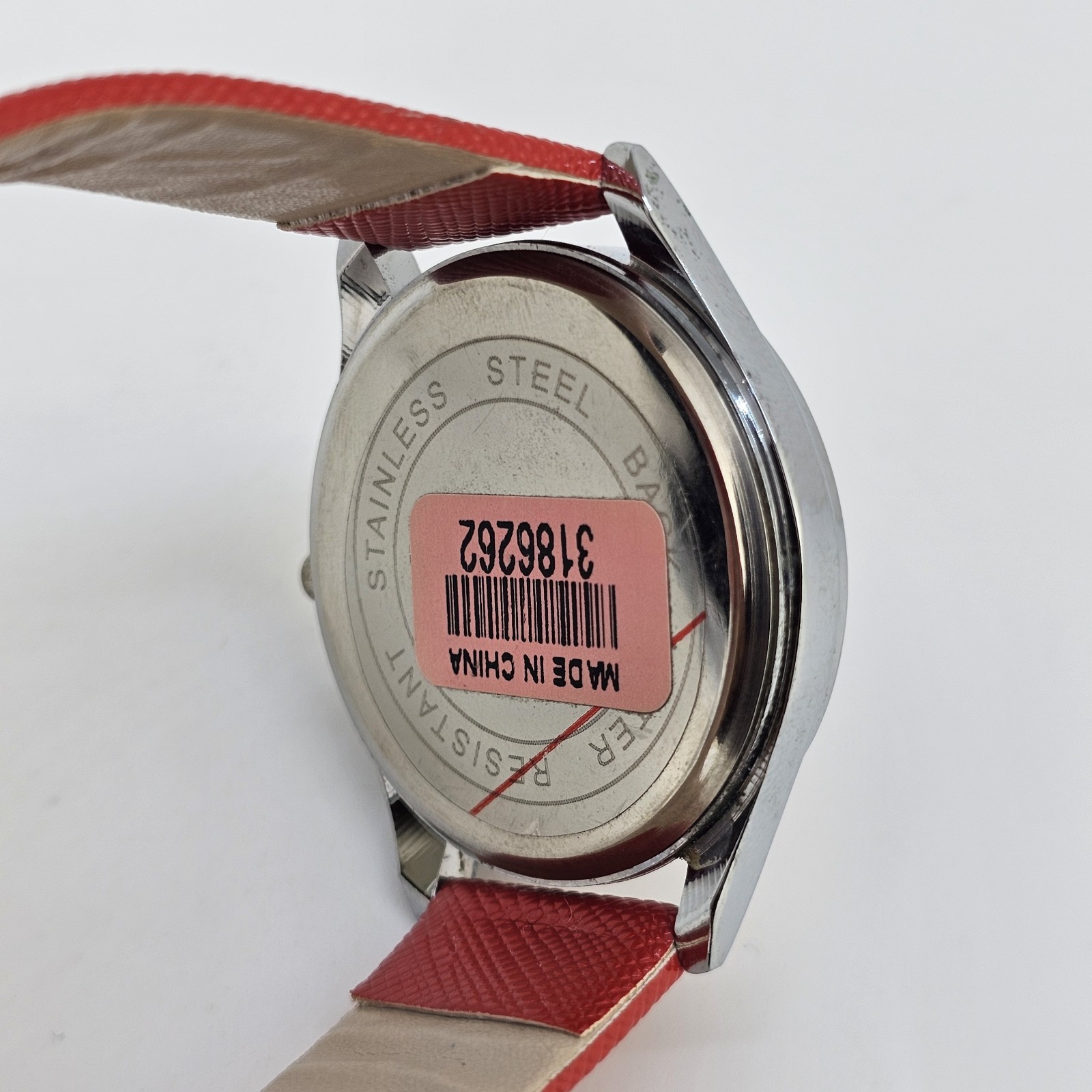 40MM Women’s Watch Red Dial Red Faux Leather Bands New Battery