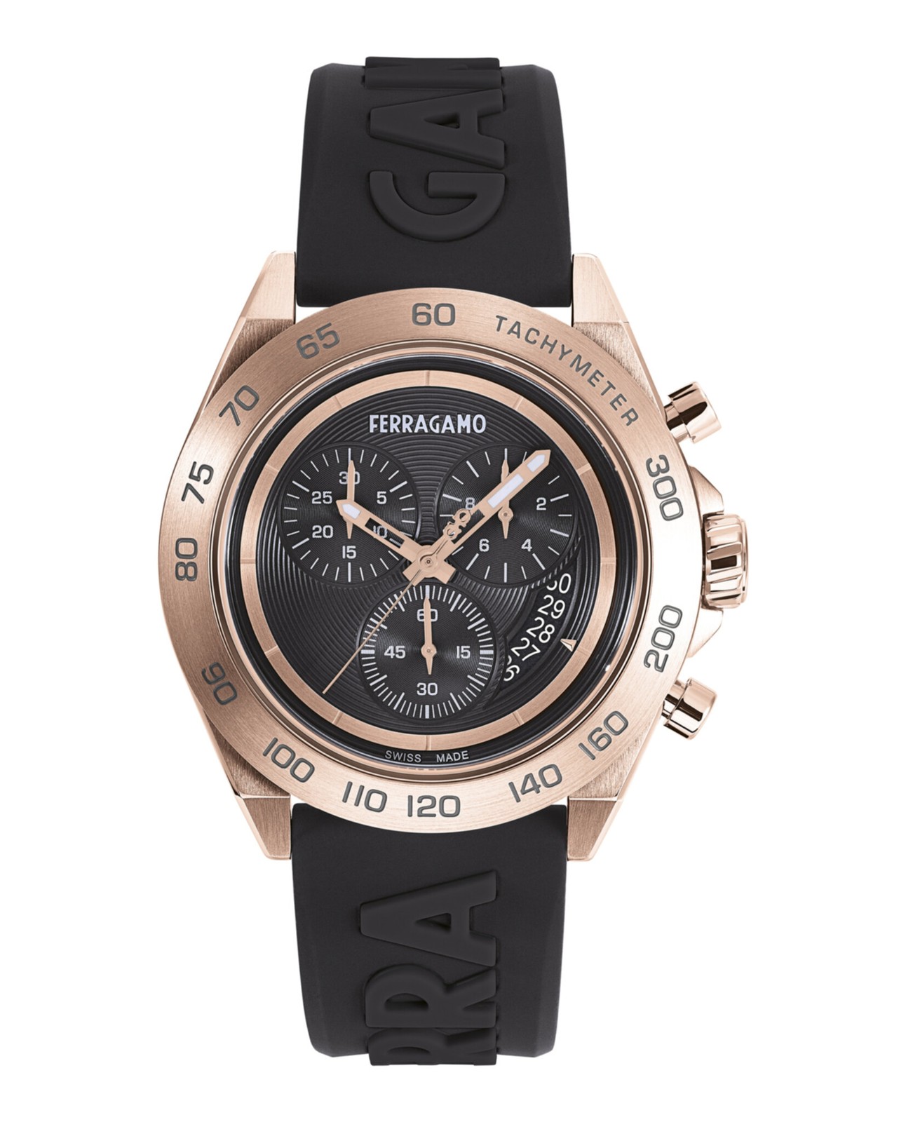 Ferragamo Mens Ferragamo Urban Rose Gold 43mm Strap Fashion Watch