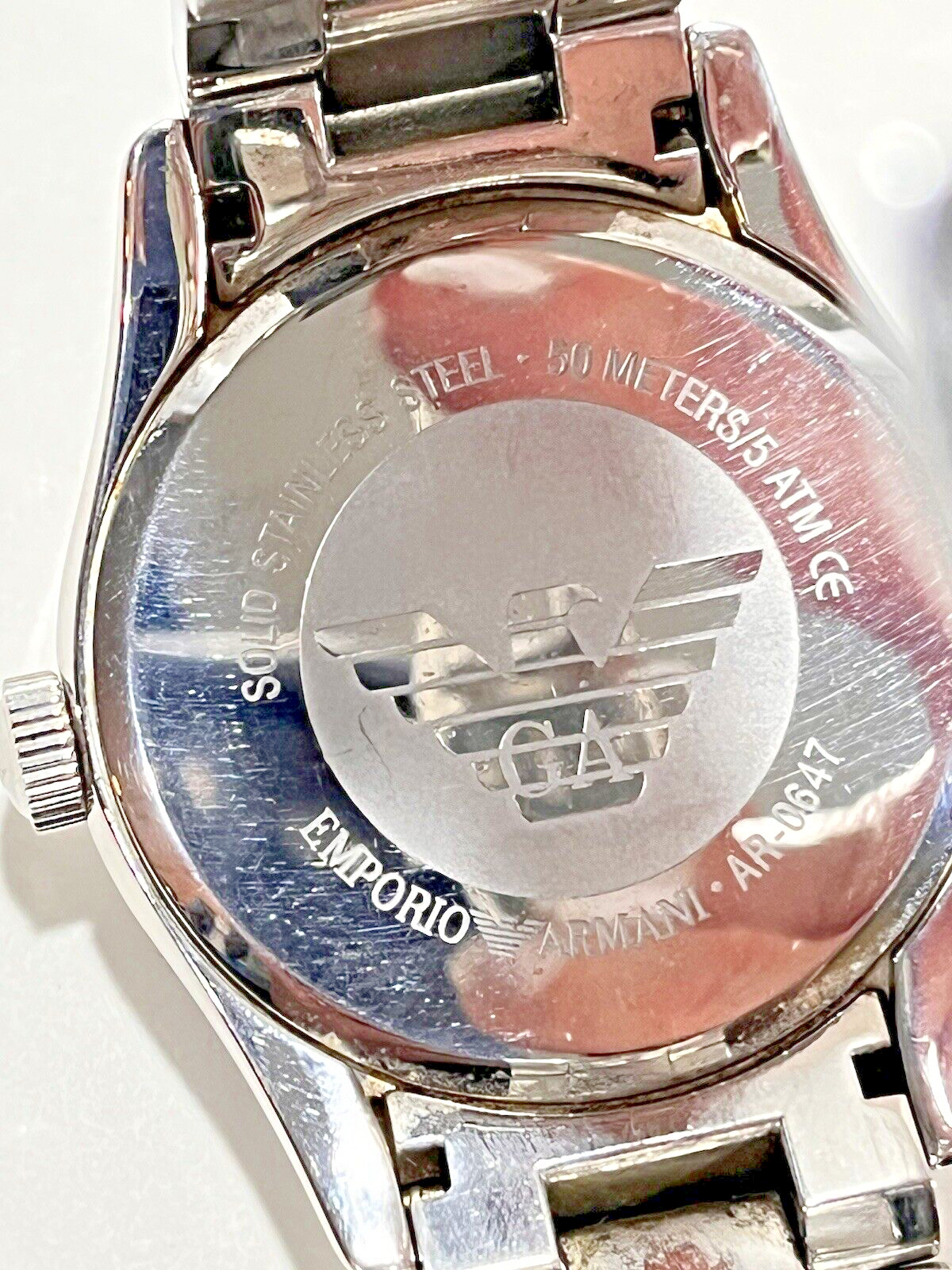 Emporio Armani Watch Men Stainless Original Wrist Band Up To 164 Feet underwater