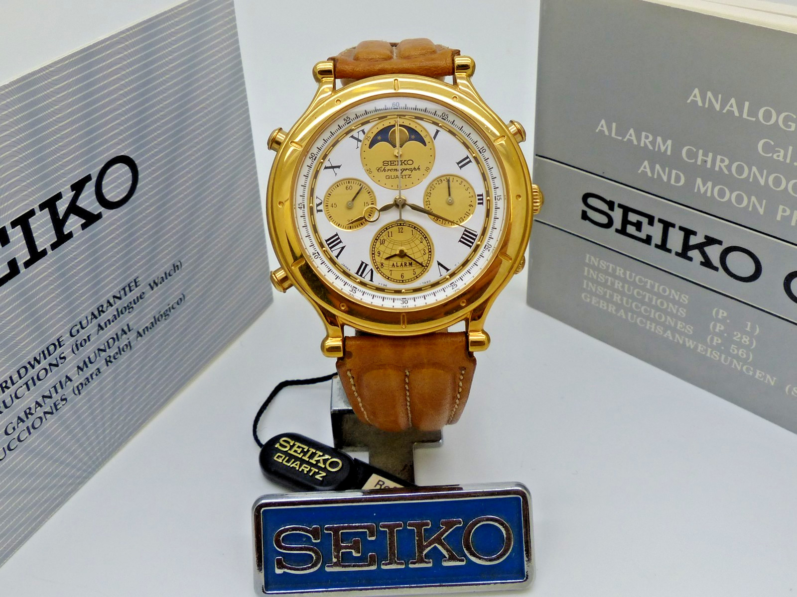 SEIKO Age of Discovery Chronograph SEJ028J NOS Not working 7T36-7A10 Circa 1992