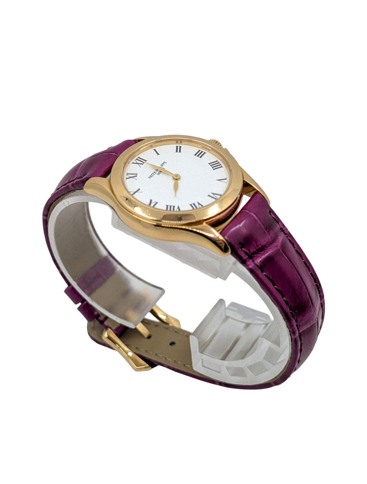 Patek Philippe Calatrava Yellow Gold Mini 4905J 18K 28mm Watch 2 Straps