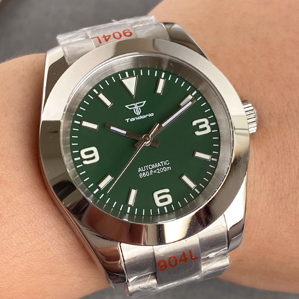 36mm/39mm Yellow Green Polished Bezel Sapphire NH35 PT5000 Automatic Men Watches