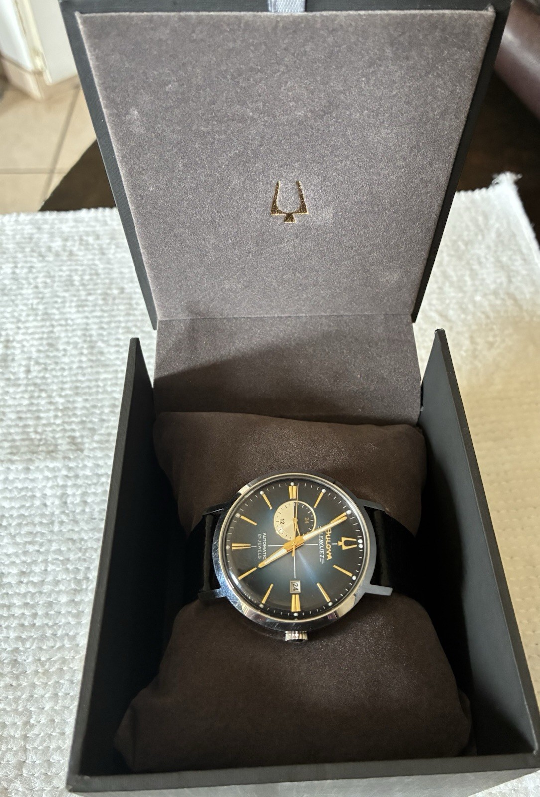 Bulova Aerojet Automatic, Date, Blue Sunray Dial Men’s Watch, Used