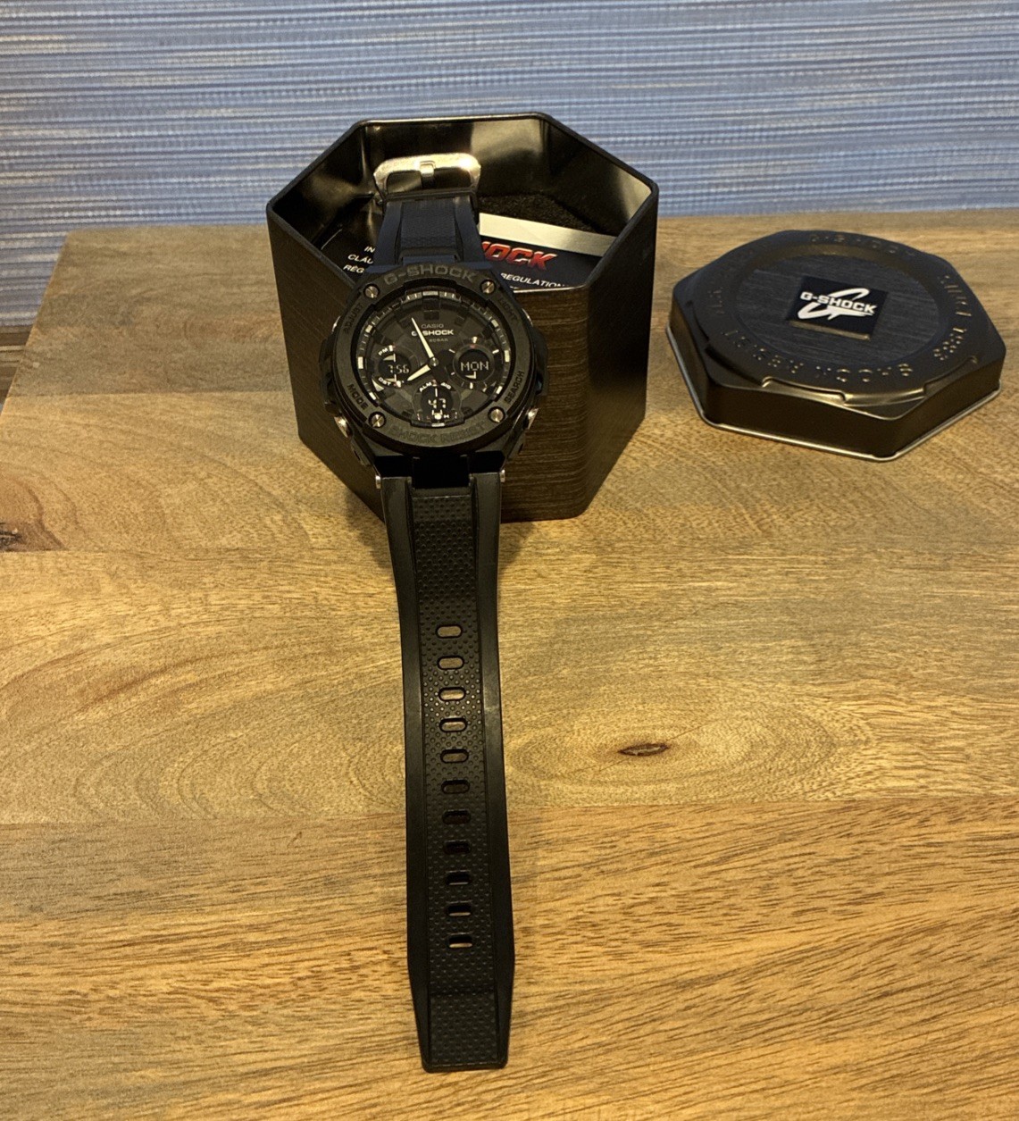 Casio G-Shock G-Steel Tough Solar Resin 20ATM GST-S100G Black Steel 48mm Watch