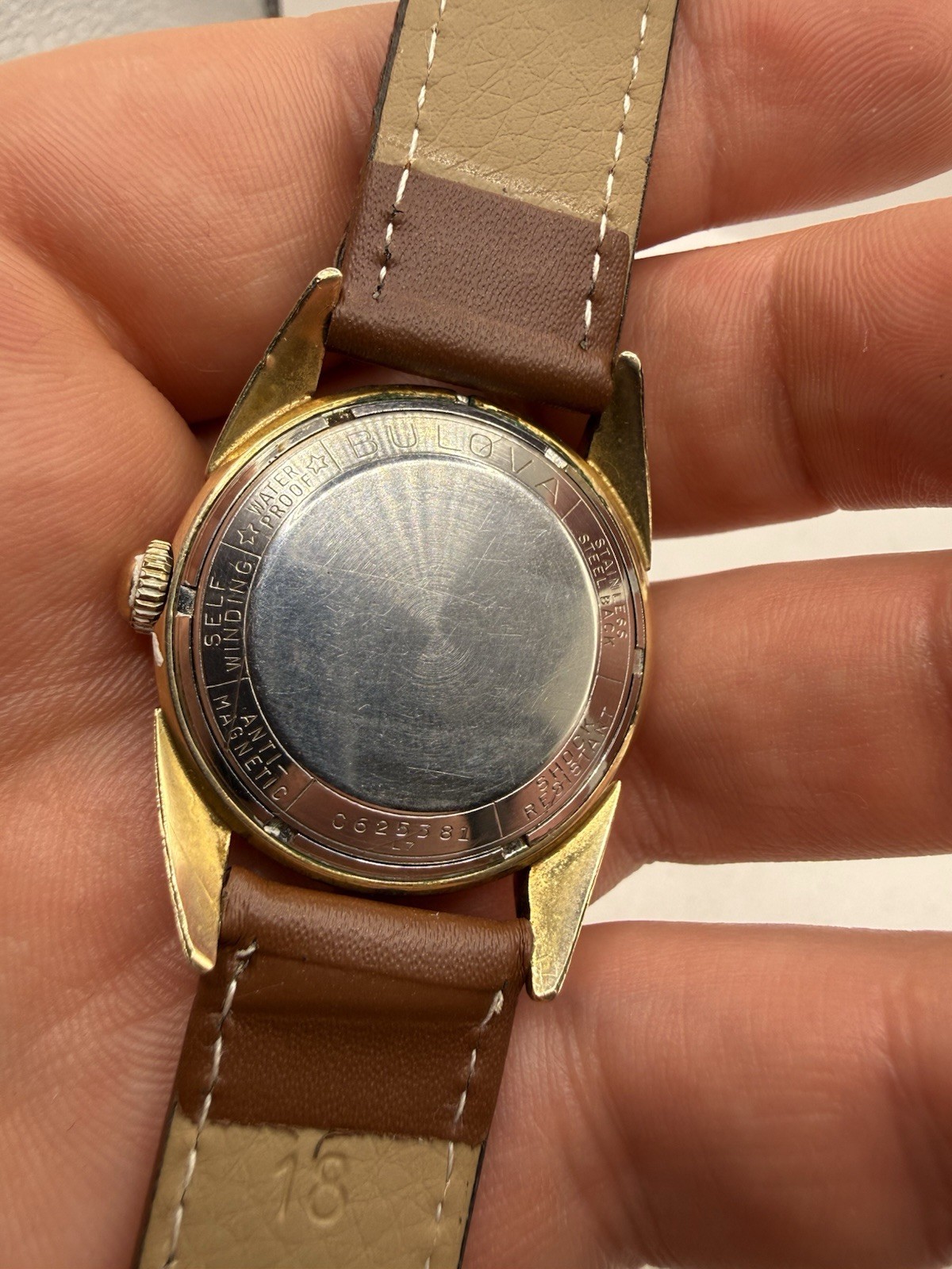 VINTAGE Bulova “23 Jewels” Men’s Automatic Watch 10K RGP Sunburst Dial USA 1950s