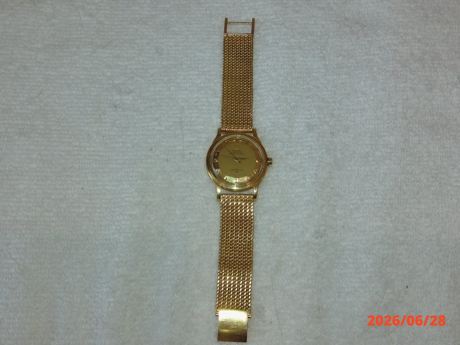 Omega 1954 Pie Pan 18K Gold Constellation w/ 18K Band & Arrow Markers