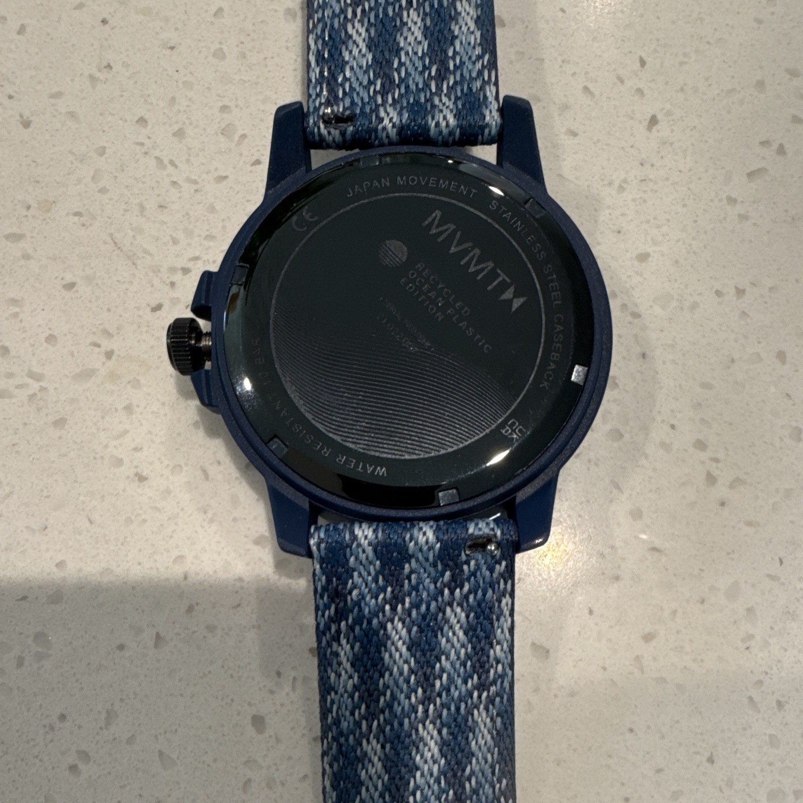 MVMT Ocean Plastic Solar Powered 30m WR Blue Analog Dial Fabric Strap