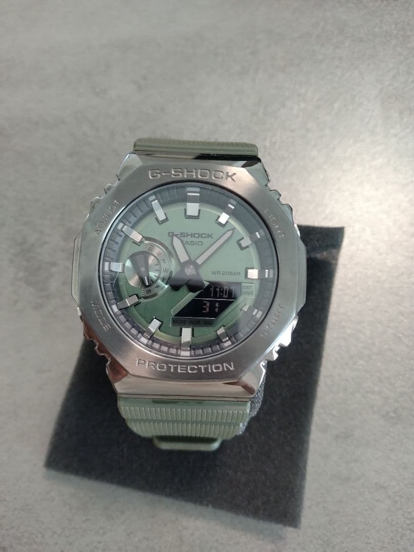 (103) [Good condition, custom belt] G-SHOCK GM-2100B Green