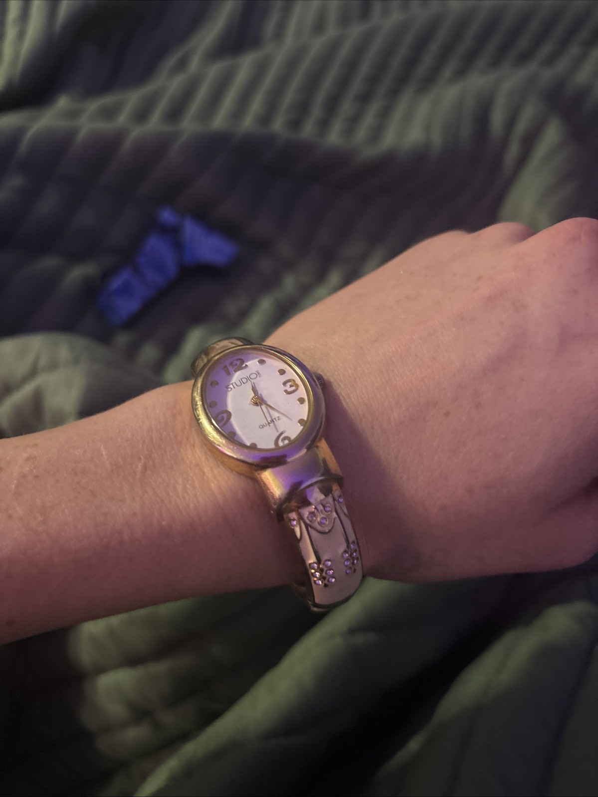 Studio Time Women’s Quartz Bangle Watch Gold And Pale Pink And Ivory