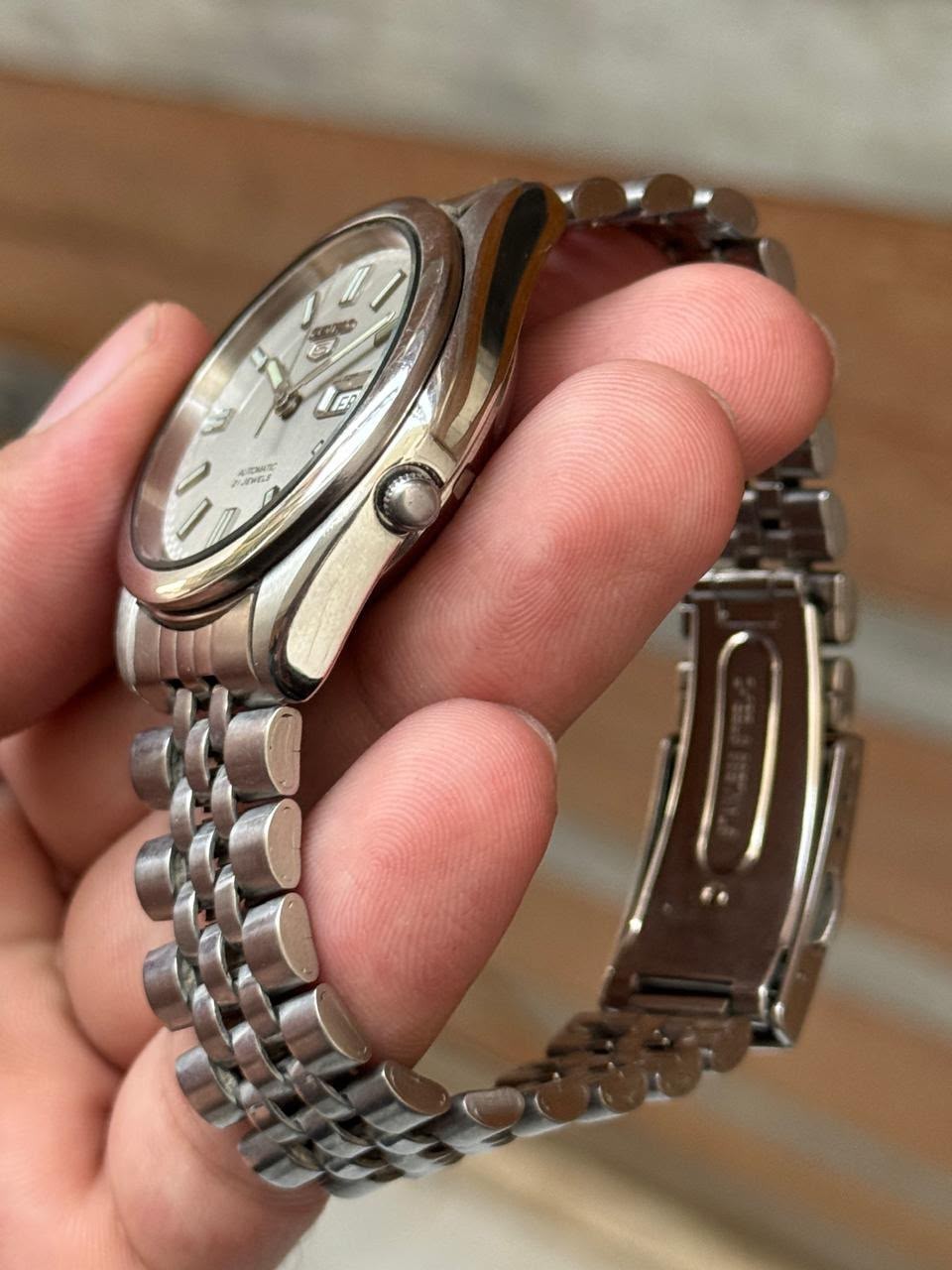 Seiko 5 Automatic 21 Jewels 7s26 Silver Dial Day Date Men’s Watch