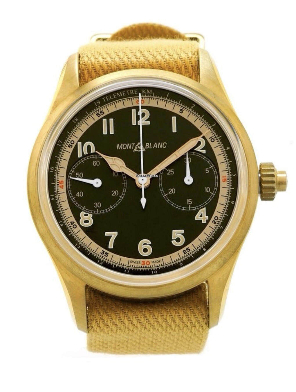 New Montblanc Watch 1858 Monopusher Chronograph Limited Ed 125583 Bronze $6,200