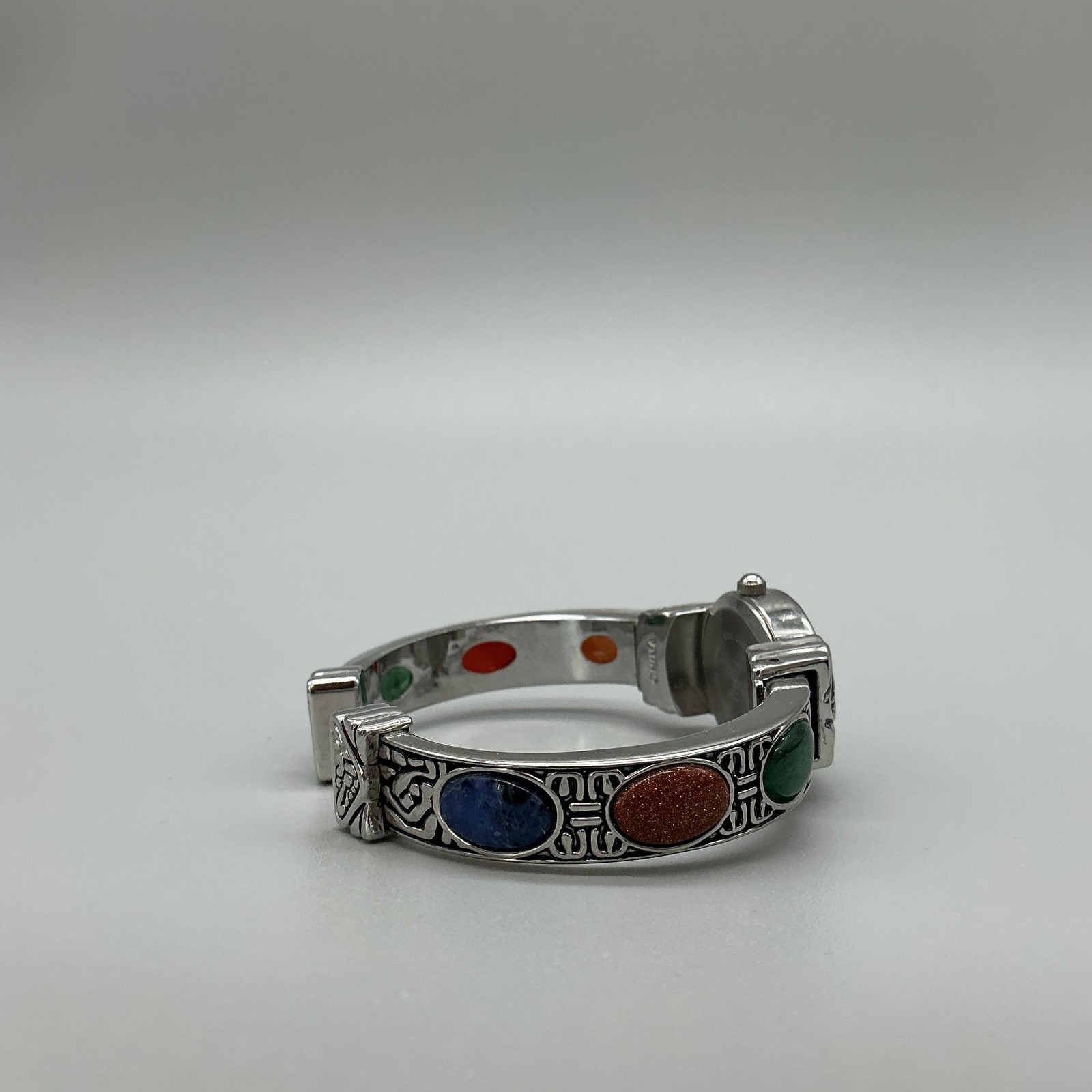 Vivani Womens Watch 22mm White Dial Multicolor Stone Bangle 70-5533 New Battery