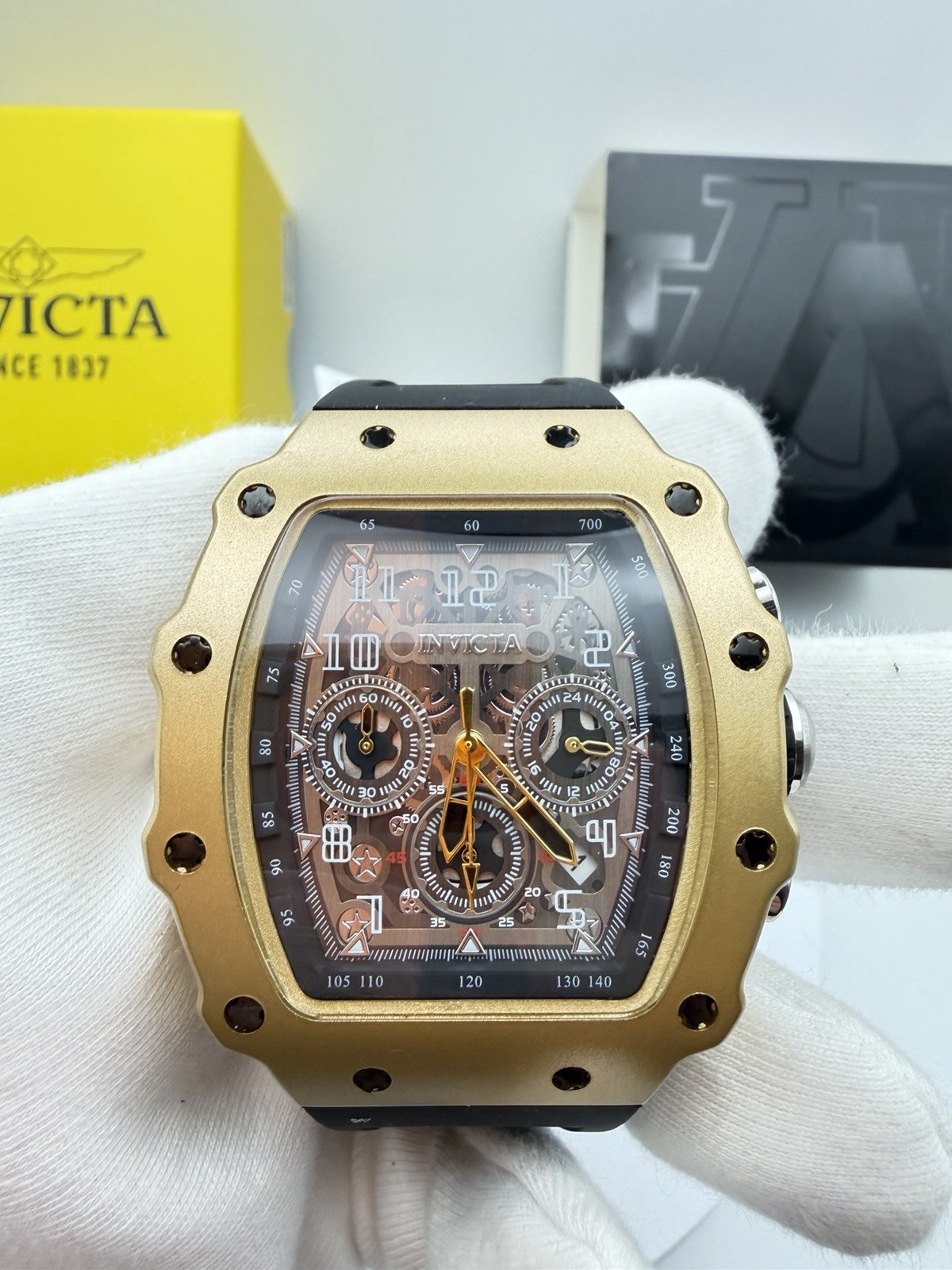 Invicta Cobra Kai Nitro Gen 69698 Men’s Chronograph Watch Gold Black 43mm