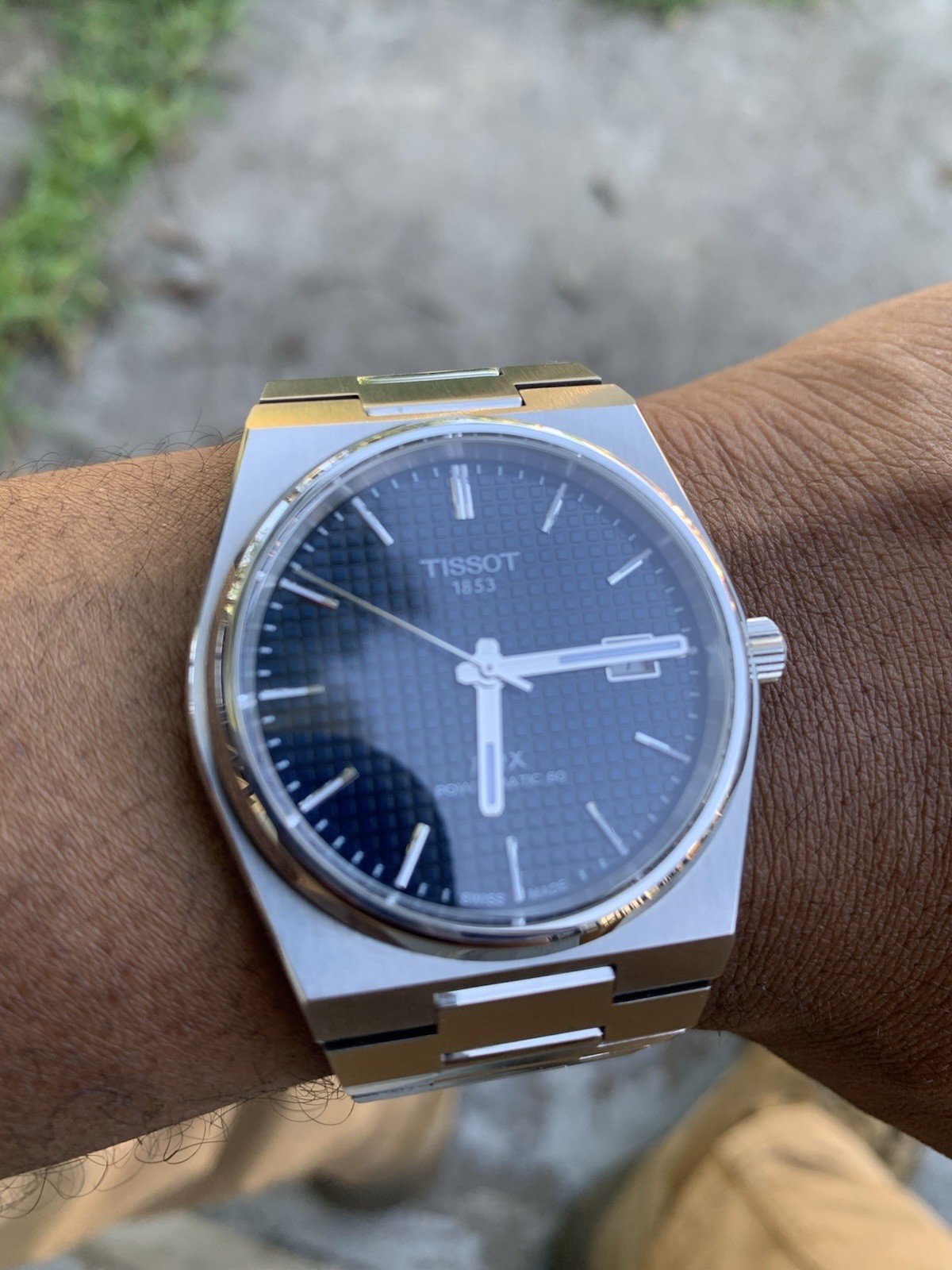 Tissot PRX Powermatic 80 Blue Tapisserie Dial Auto Date Box Bracelet