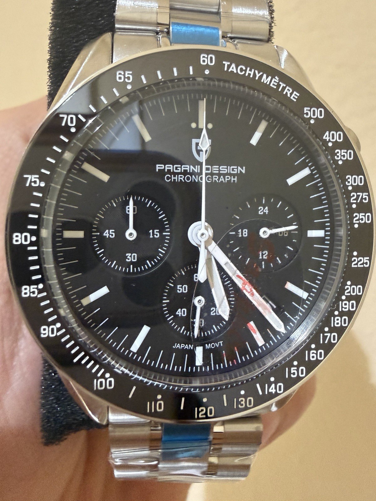 PAGANI DESIGN PD-1701 V6 Moon Watch Chronograph Black Dial Seiko New In Box