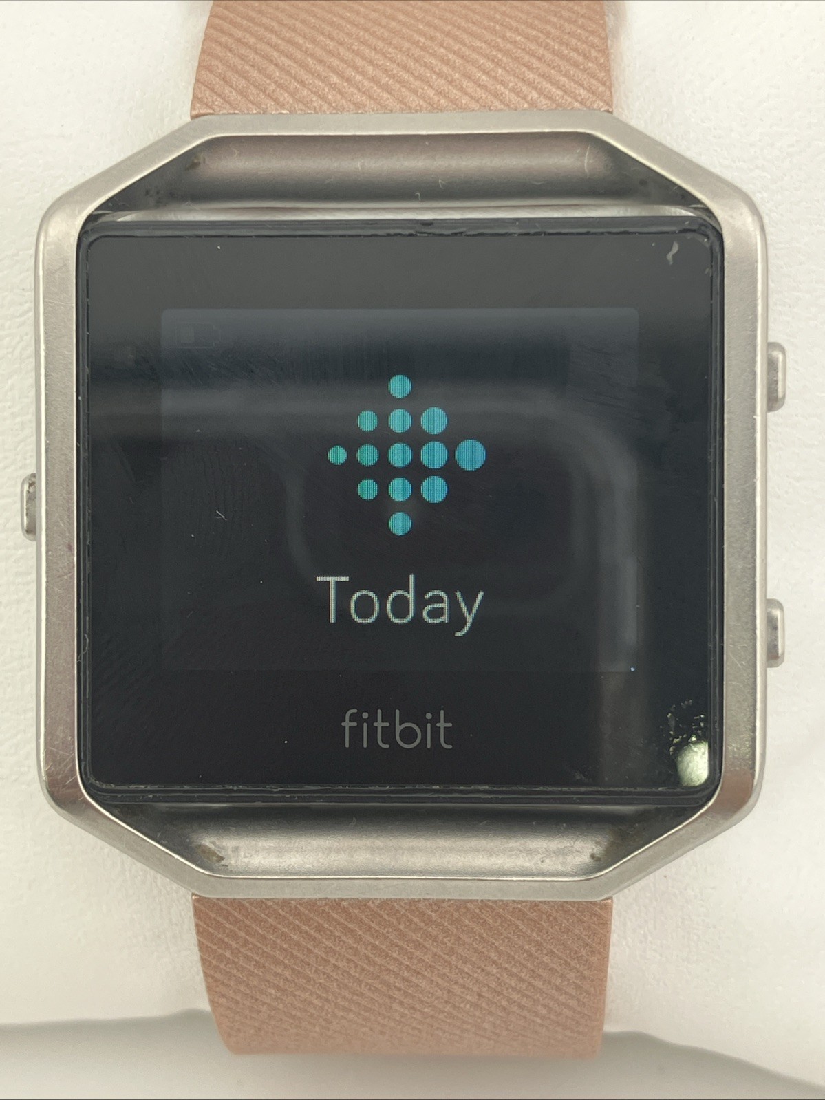 Fitbit Blaze FB502 40mm Smart Watch Silver/Rose Gold Tone w/ Charger Tested/Runs