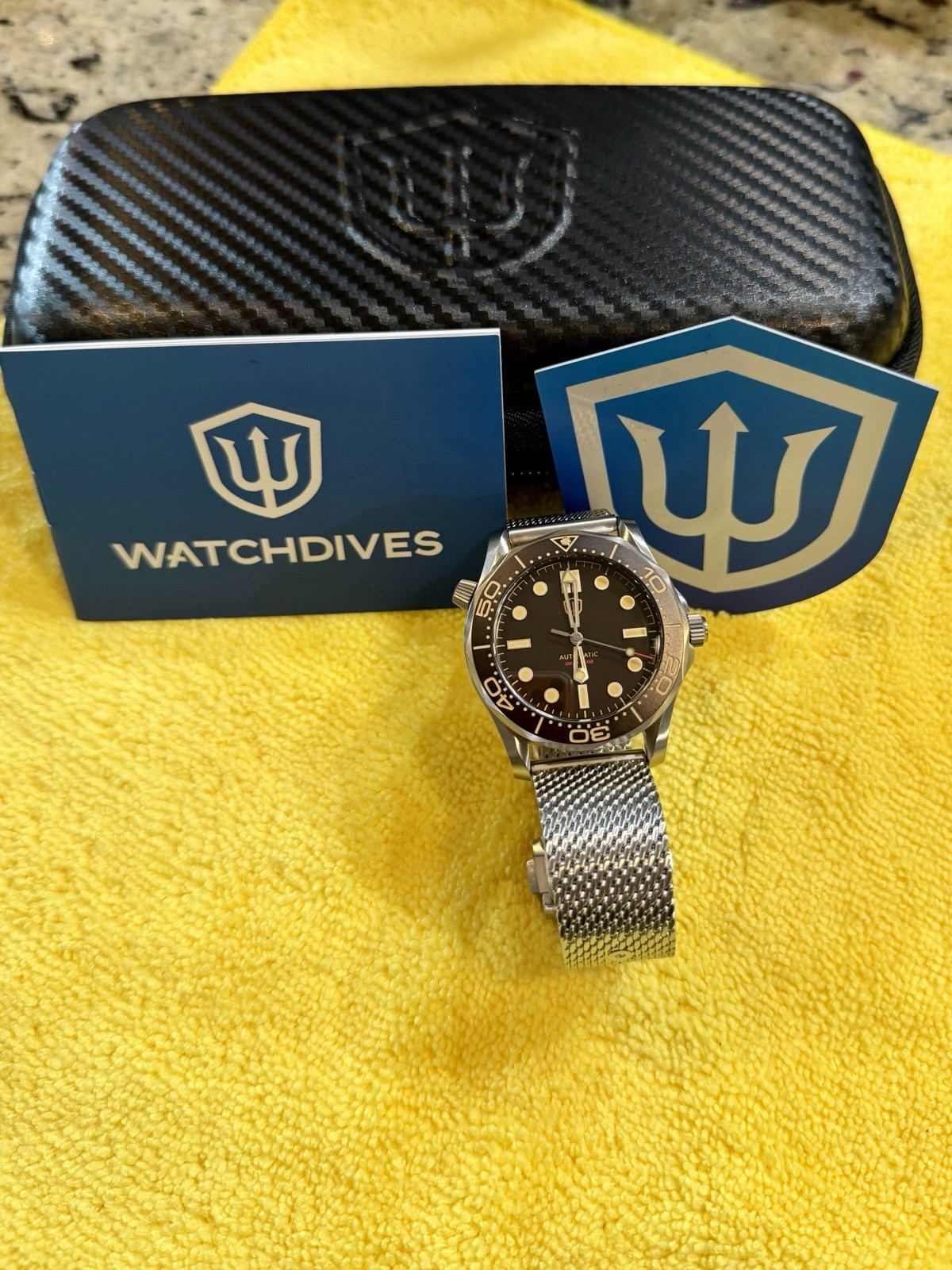 WD007ST Automatic Diver Watch-Brown/Bronze Dial Mesh Bracelet NH35 Movement-NEW