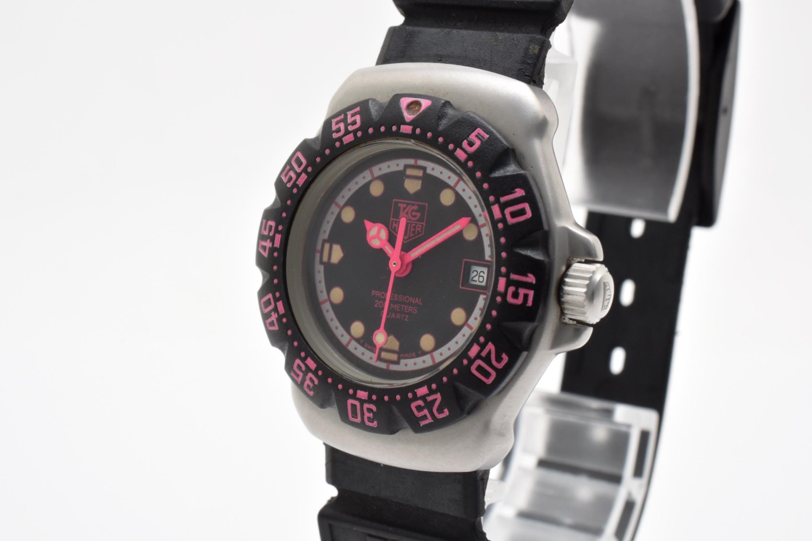 [Exc+5] Vintage TAG Heuer Formula 1 WA1417 Black Pink Dial Quartz Womens Watch