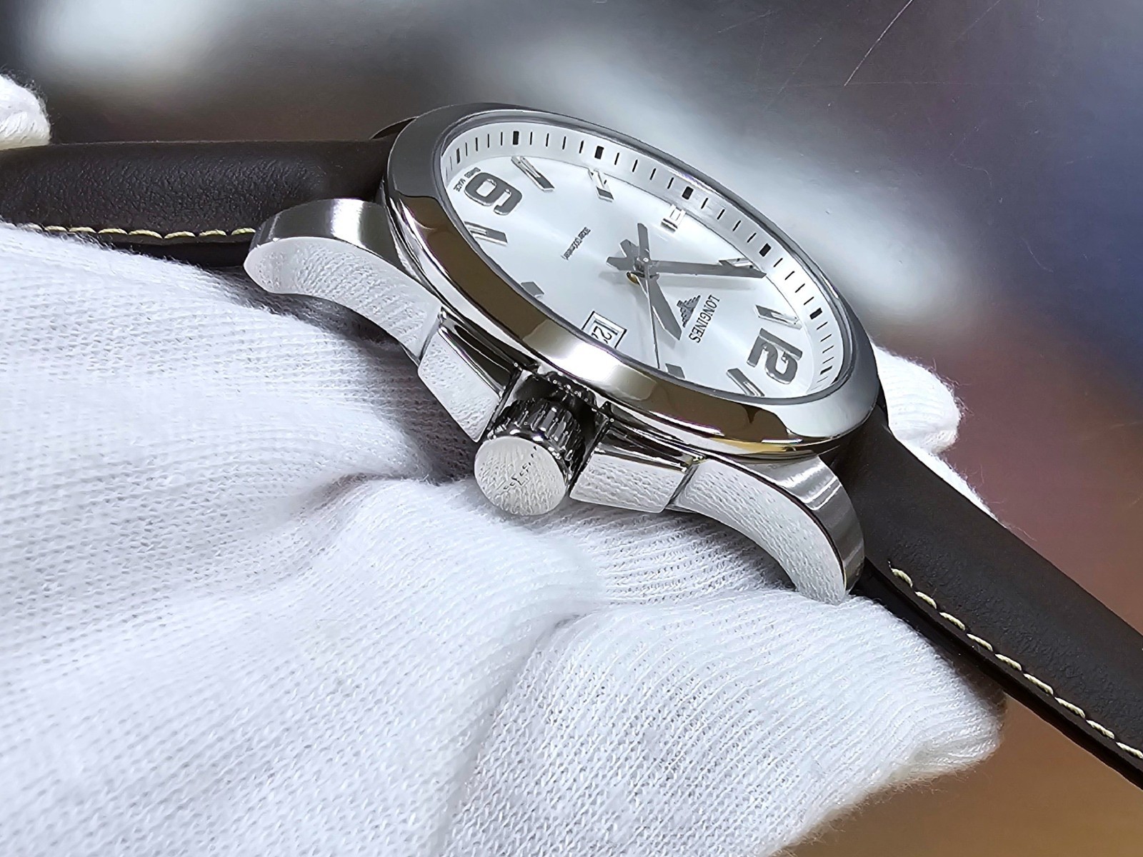 Longines Conquest 43mm Brown Leather Band Watch L3.760.4.76.5