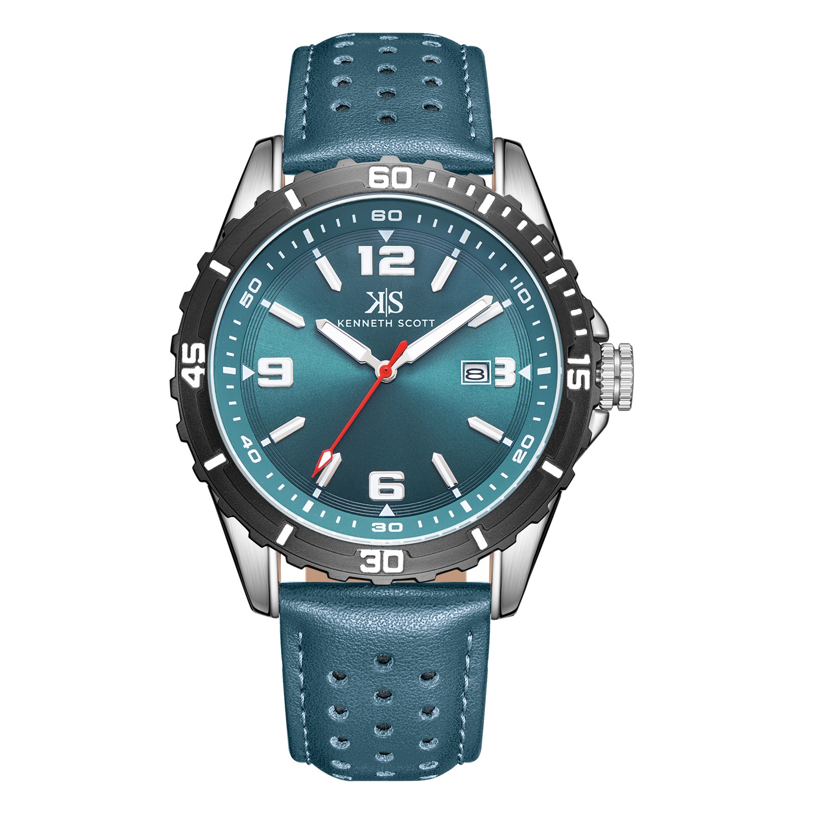 Kenneth Scott Men’s Analog Watch | Green Dial, 43mm, 30 m (3 ATM)