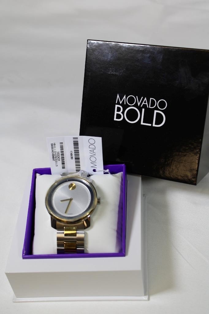 Movado Bold Stainless Steel Two Tone 42.5MM 3600431 Watch- BRAND NEW Open Box