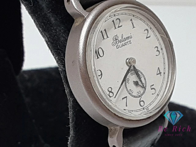 [A1R] Belami Ladies Watch V252-0090 Small Second White Black Leather QZ [g4n]