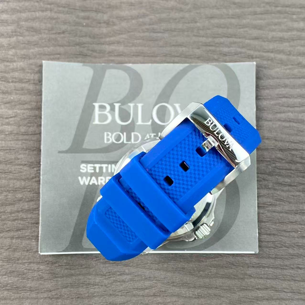 Bulova Marine Star 98A225 Men’s Automatic Watch Blue Rubber Strap New With Box