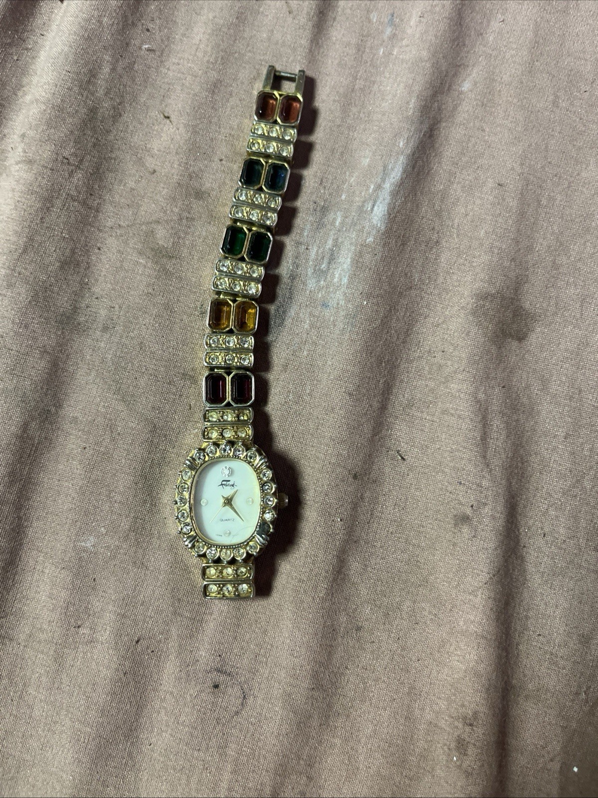 Vintage Fabergé Women’s Multi-Color Jewel & Crystal Statement Bracelet Watch