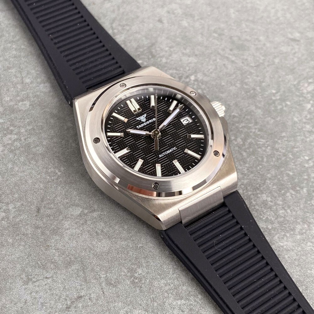 Tandorio New 40mm Black Business 10ATM Sapphire NH35A Automatic Men Watch Date