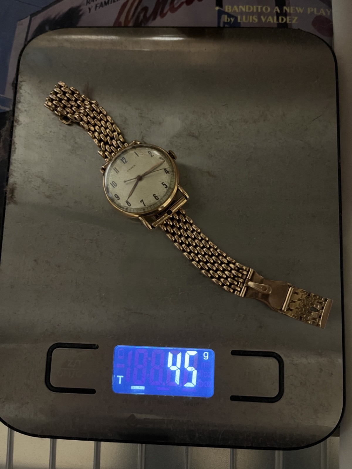 Vintage CYMA 18K Solid Yellow Gold Mens Watch Integrated 18K Gold Mesh 45g