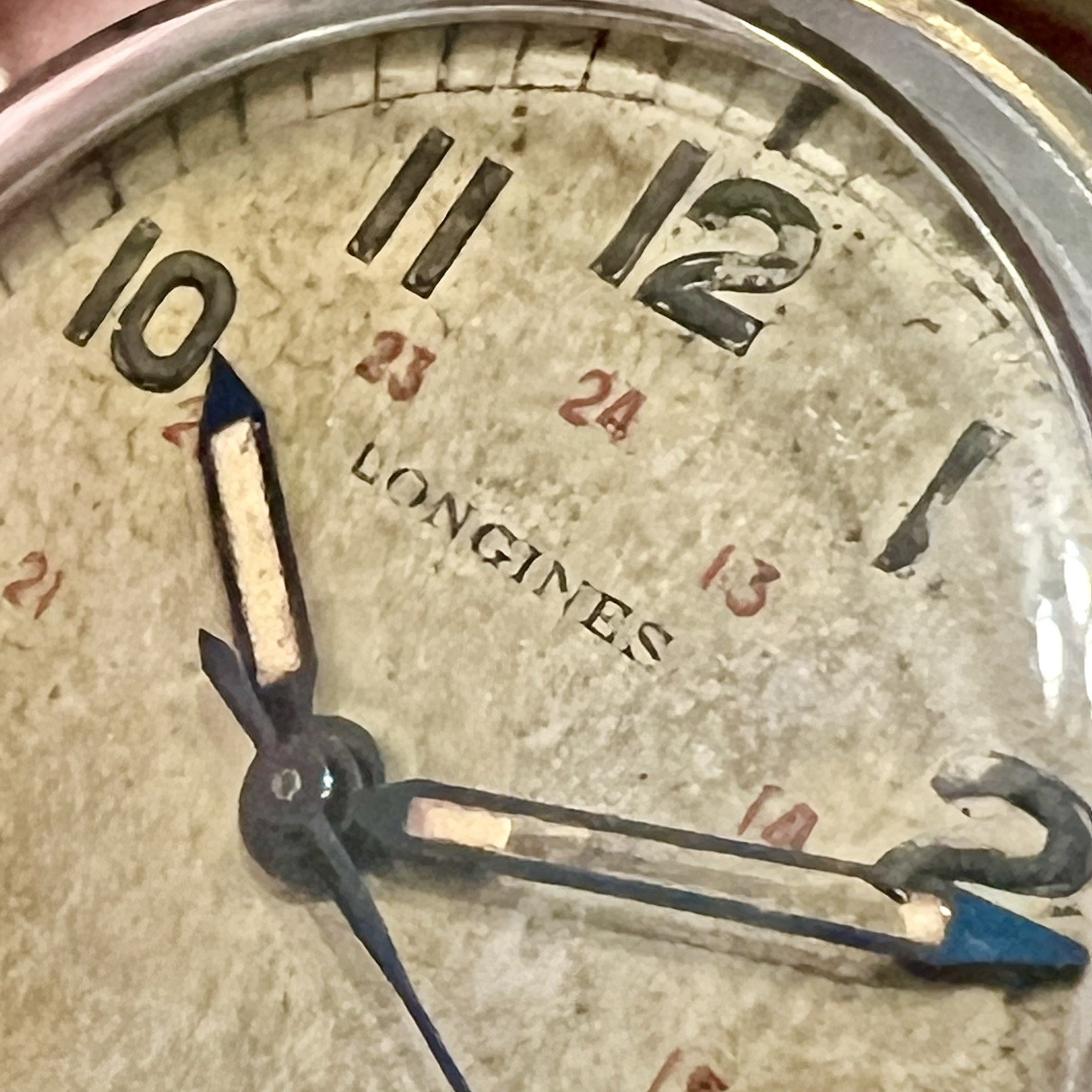 Vintage 1940’s Longines 12L Manual Wind Men’s Military WW2 Pilot 35mm Watch RUNS