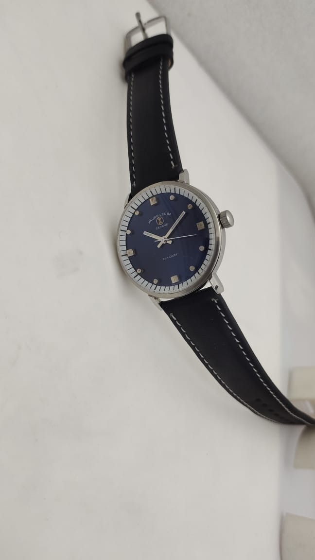 Favre Leuba Geneva Sea-chief Date-winding Men’ Watch Swiss Made Blue Dial 92001