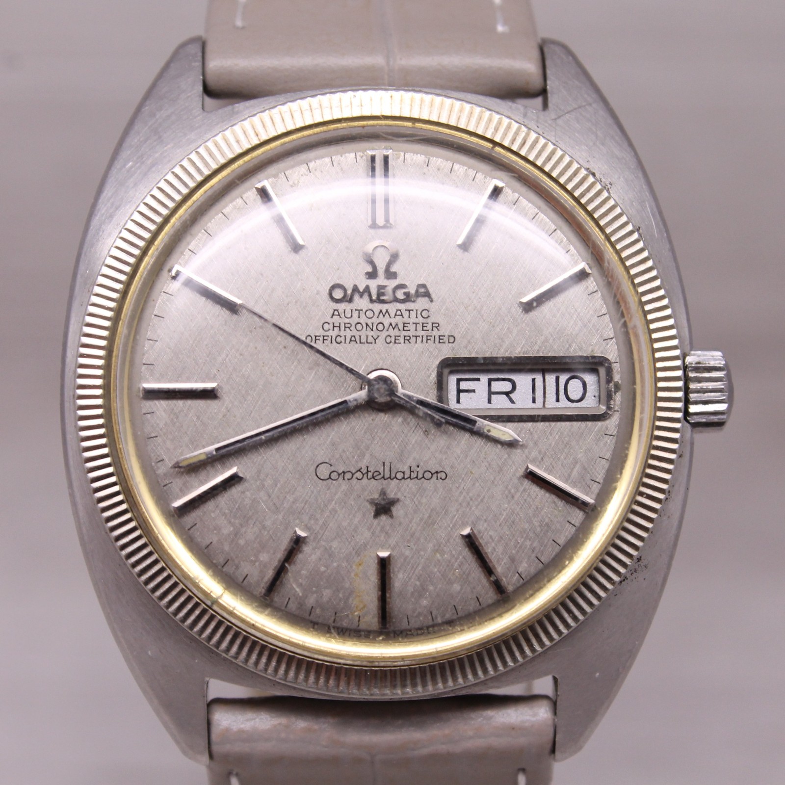 Vintage c.1970 Omega Constellation Mens 35mm Steel C Case Automatic Watch c.751